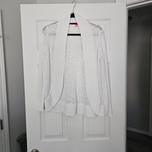 Lilly Pulitzer White Open-Front Cardigan Size M